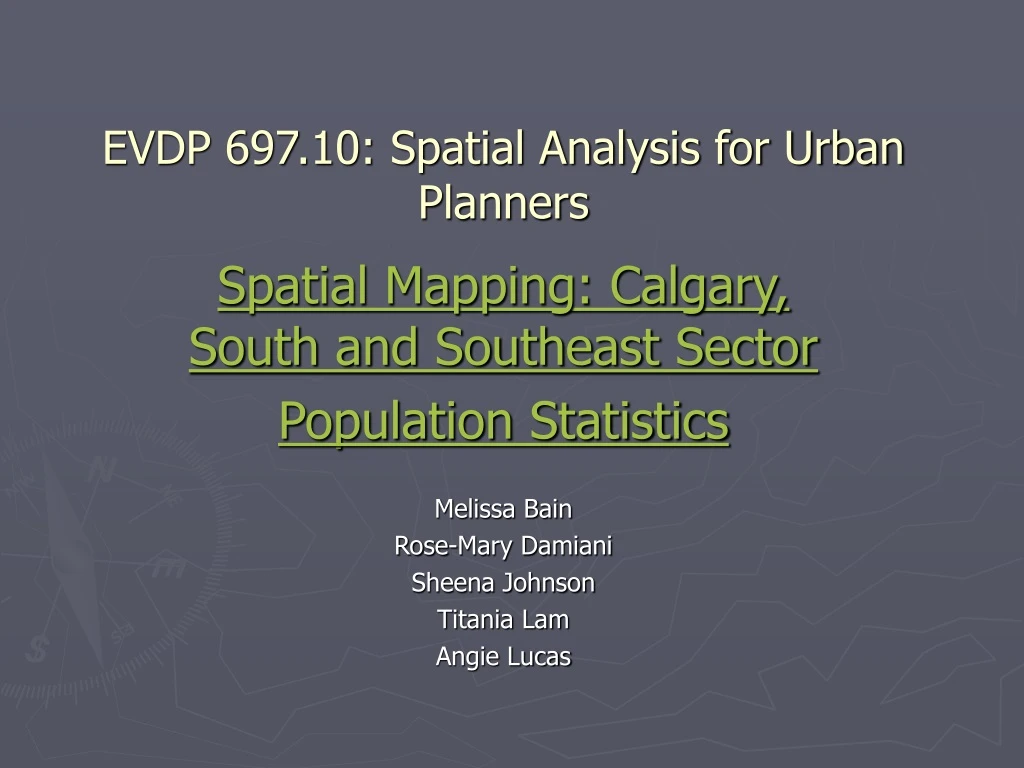 evdp 697 10 spatial analysis for urban planners