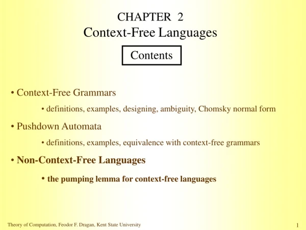 CHAPTER 2 Context-Free Languages