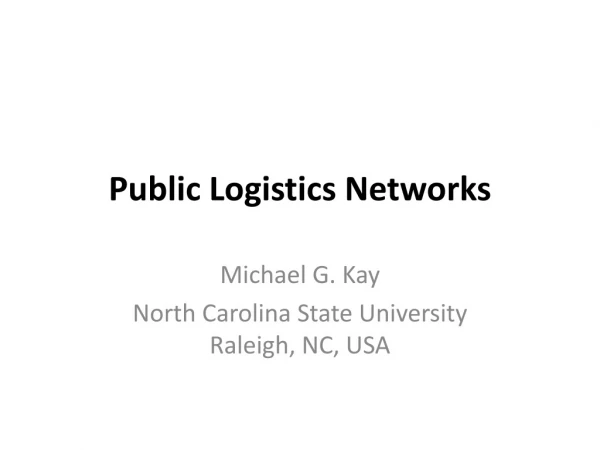 Public Logistics Networks