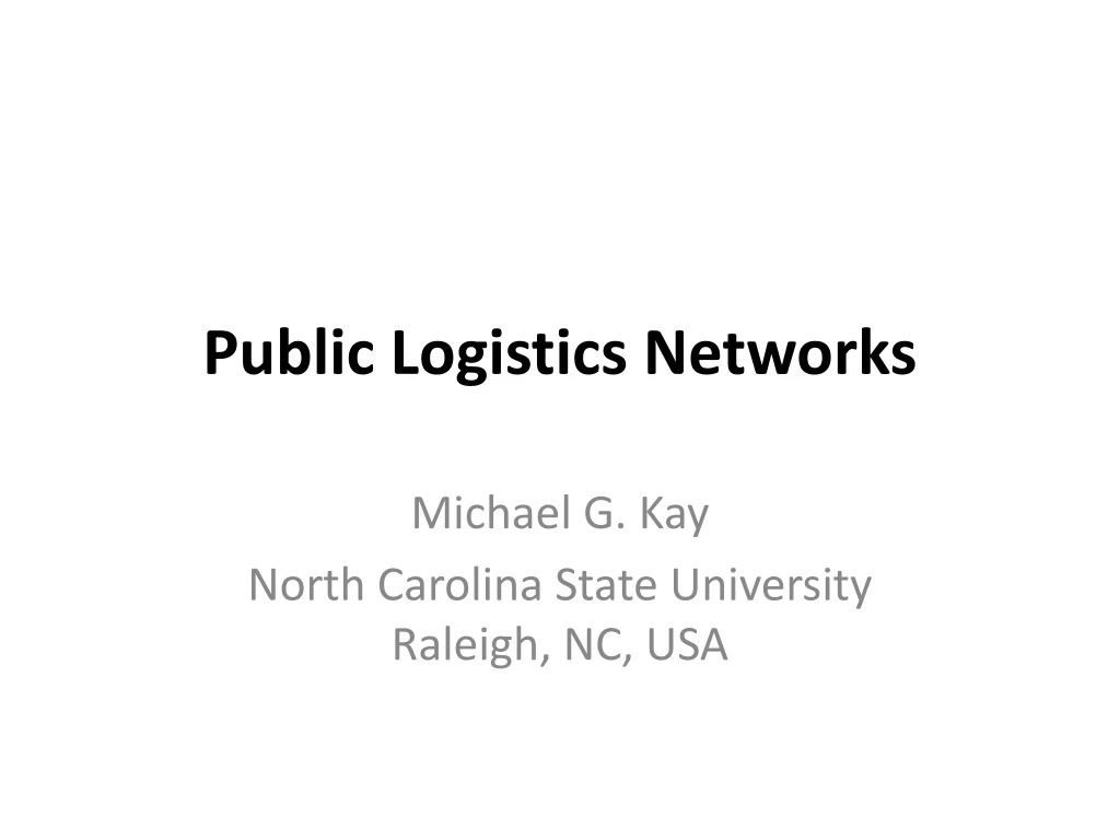 public logistics networks