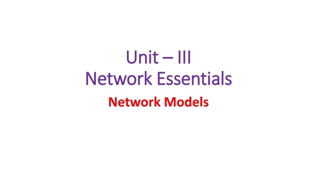 unit iii network essentials