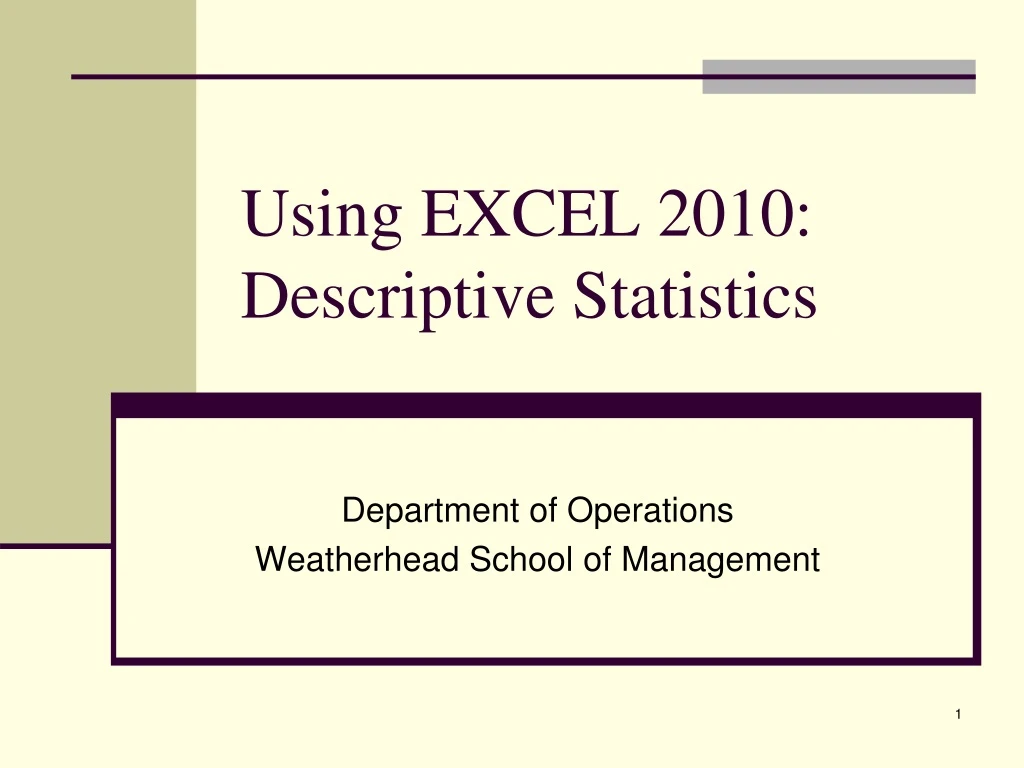 using excel 2010 descriptive statistics