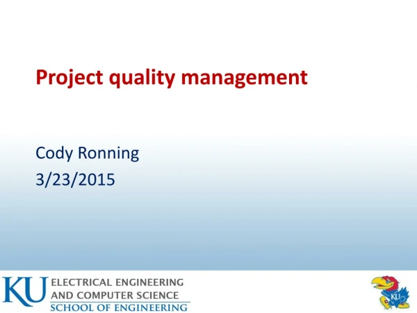 Project quality m anagement