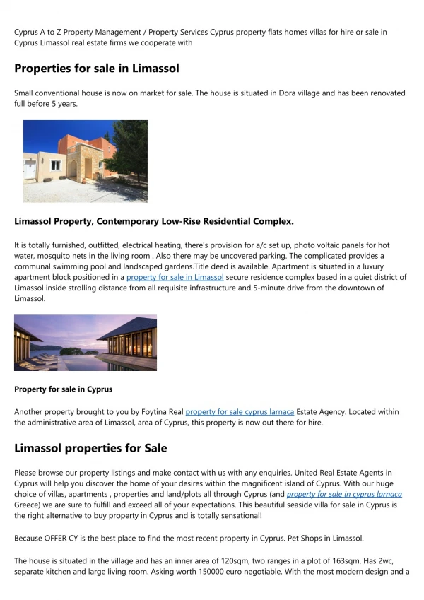 100 Luxury Properties - cyprus property troodos