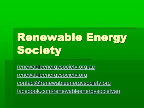 Renewable Energy Society