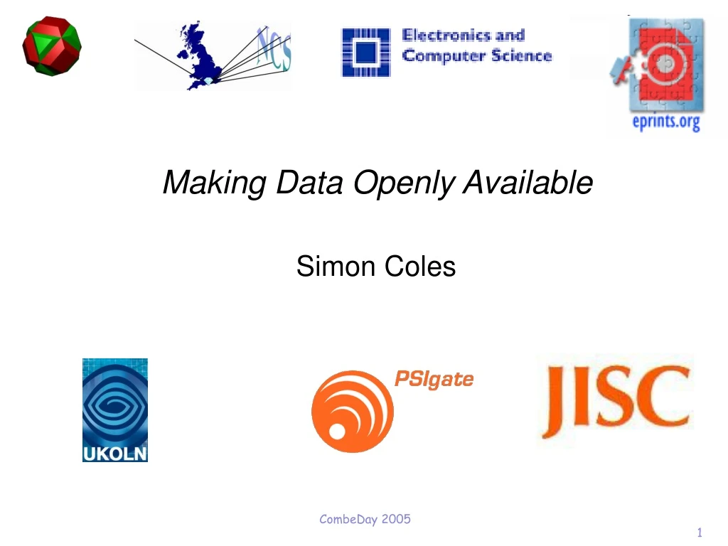 making data openly available simon coles