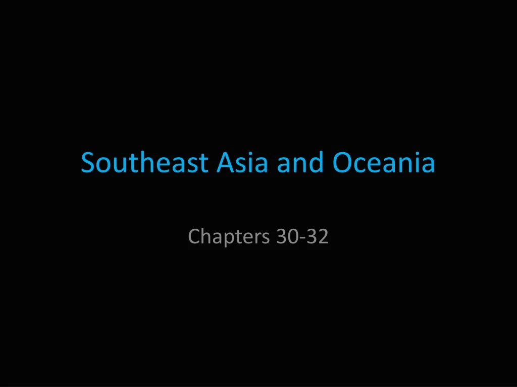 southeast asia and oceania
