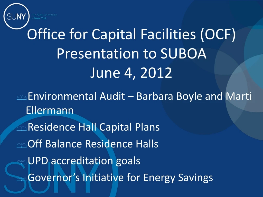 office for capital facilities ocf presentation to suboa june 4 2012