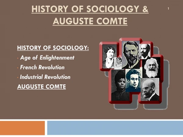 History of sociology &amp; auguste comte
