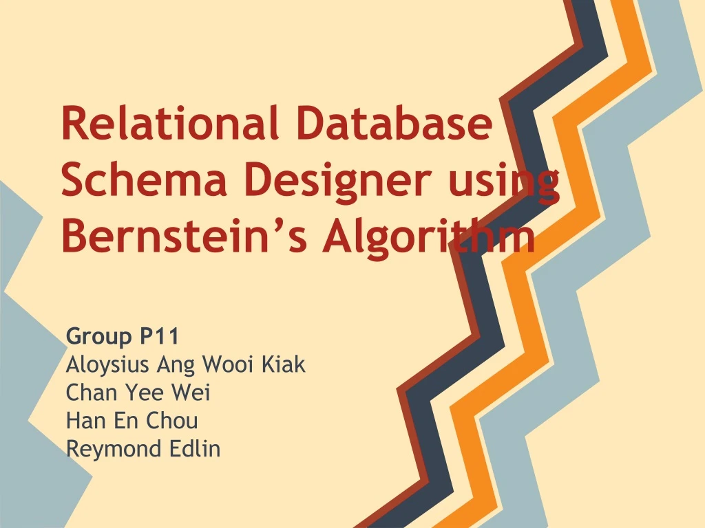 relational database schema designer using bernstein s algorithm