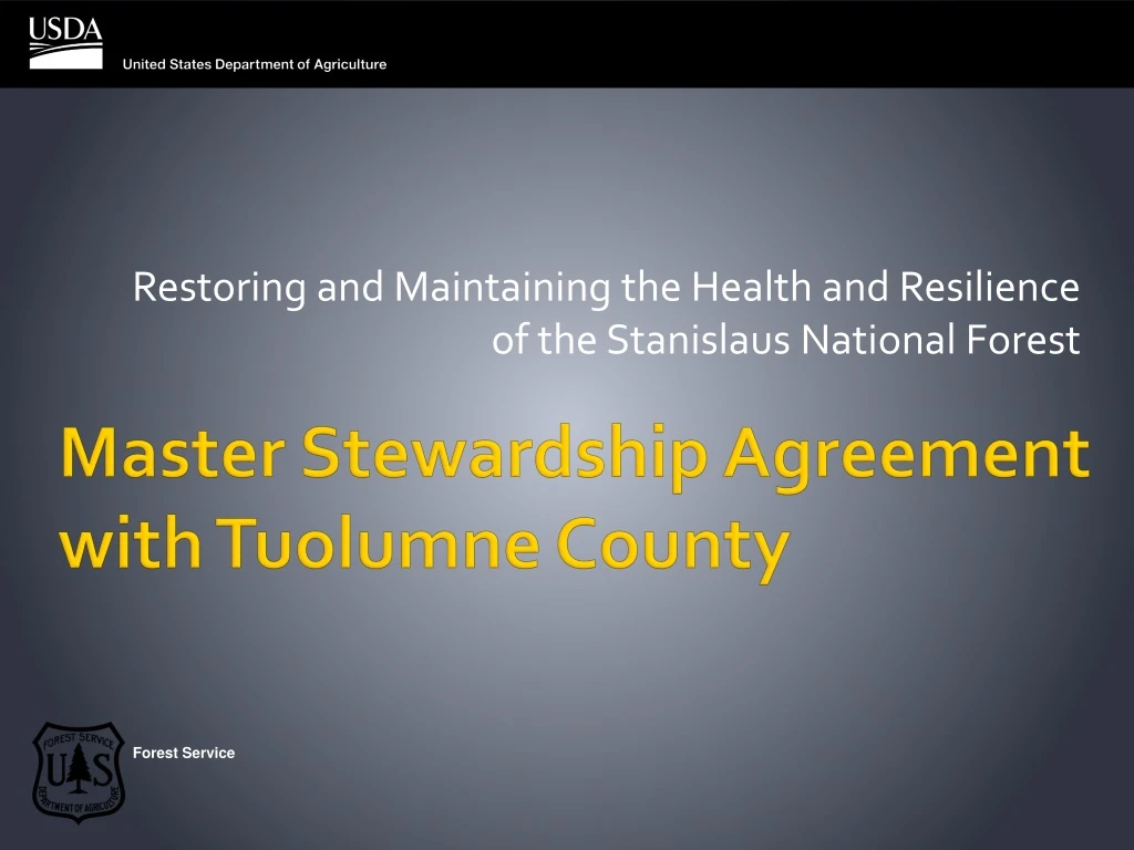 restoring and maintaining the health and resilience of the stanislaus national forest