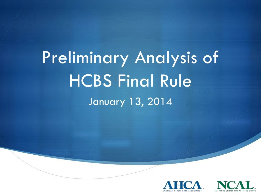 preliminary analysis of hcbs final rule