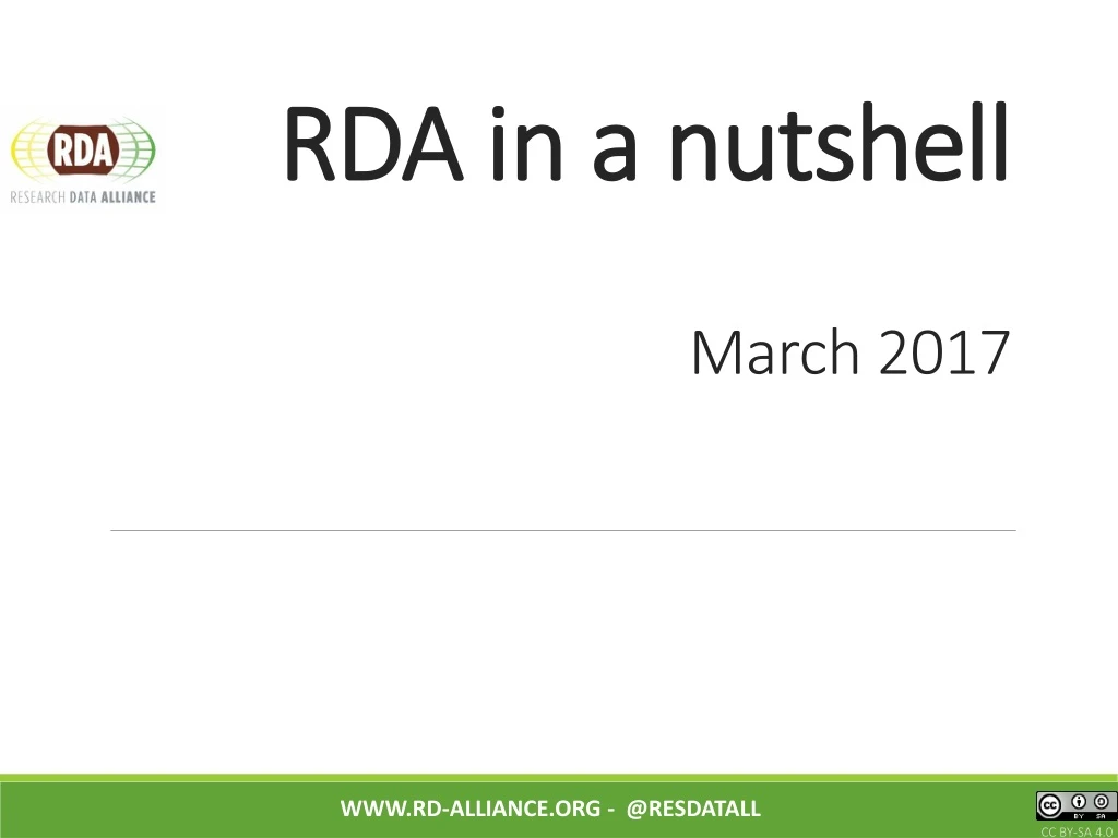 rda in a nutshell march 2017