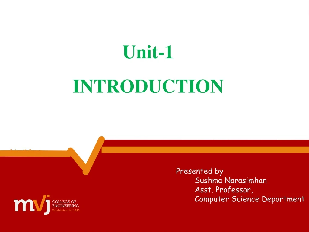 unit 1 introduction