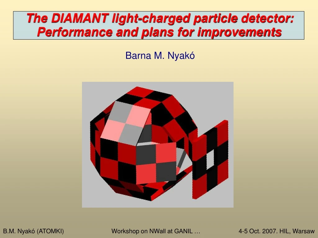 t he diamant light charged particle detector