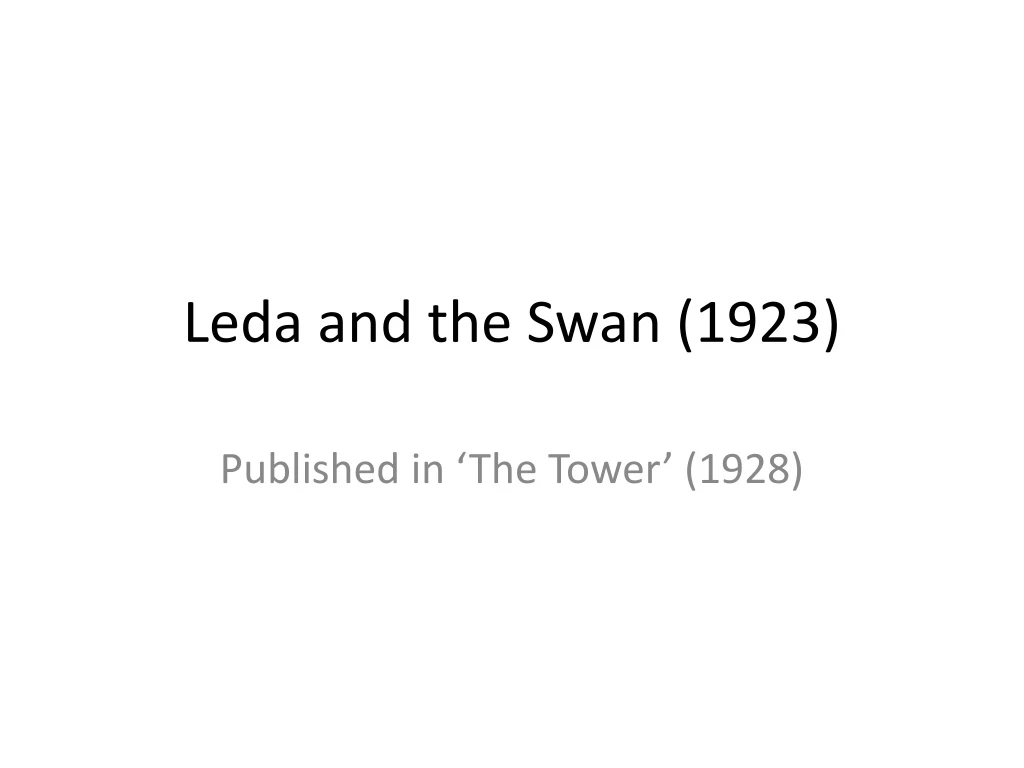 leda and the swan 1923