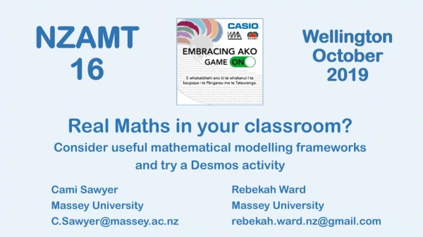 Real Maths in your classroom? Consider useful mathematical modelling frameworks