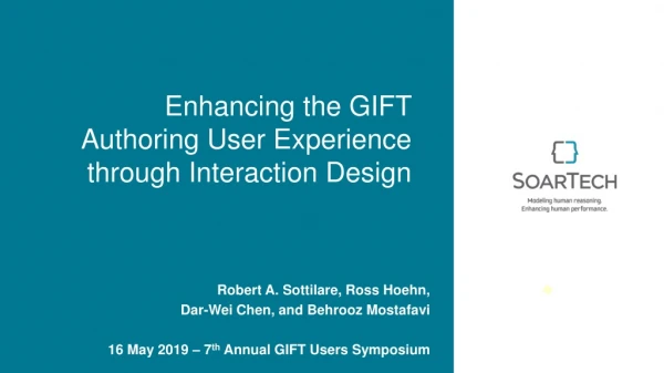 Enhancing the GIFT Authoring User Experience through Interaction Design