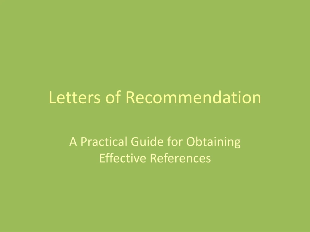 letters of recommendation