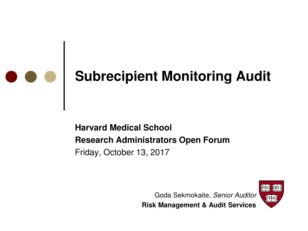 subrecipient monitoring audit