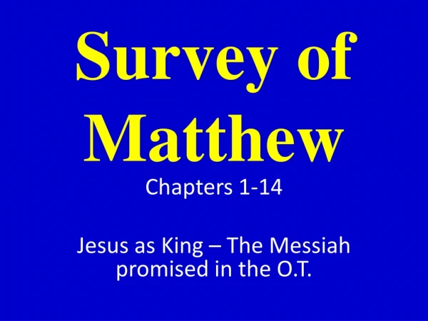 Survey of Matthew