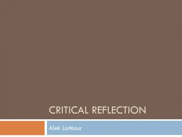 Critical reflection