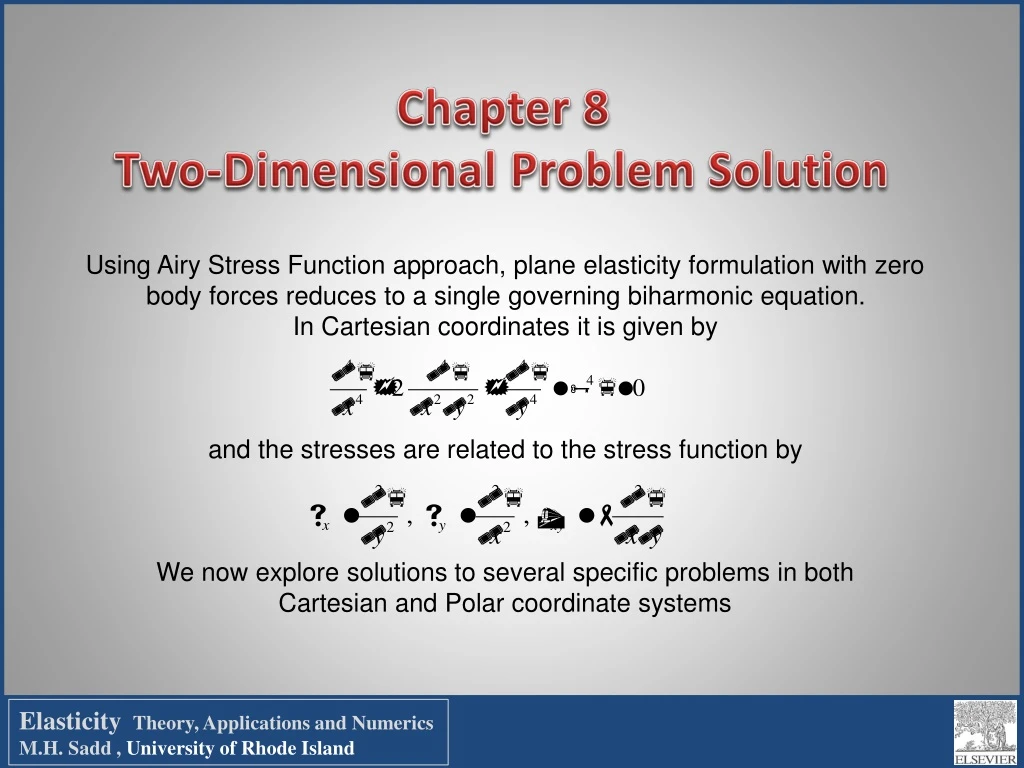 chapter 8 two dimensional problem solution