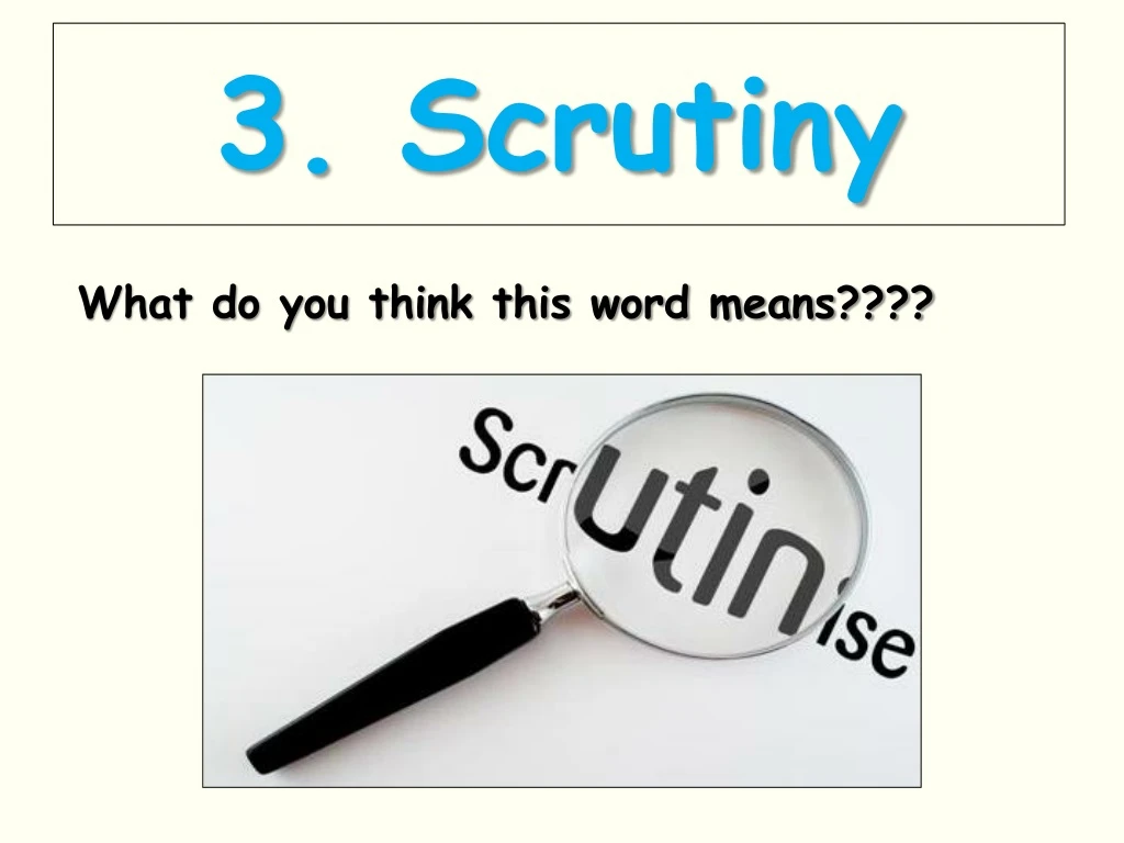3 scrutiny