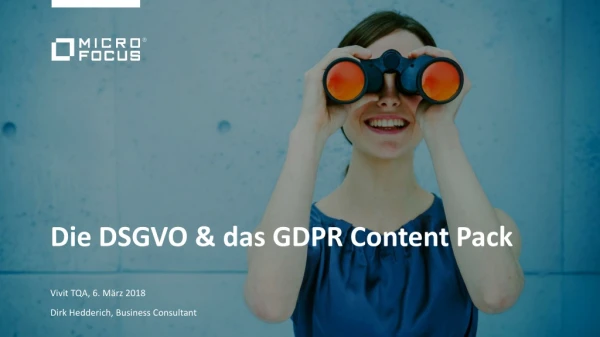Die DSGVO &amp; das GDPR Content Pack