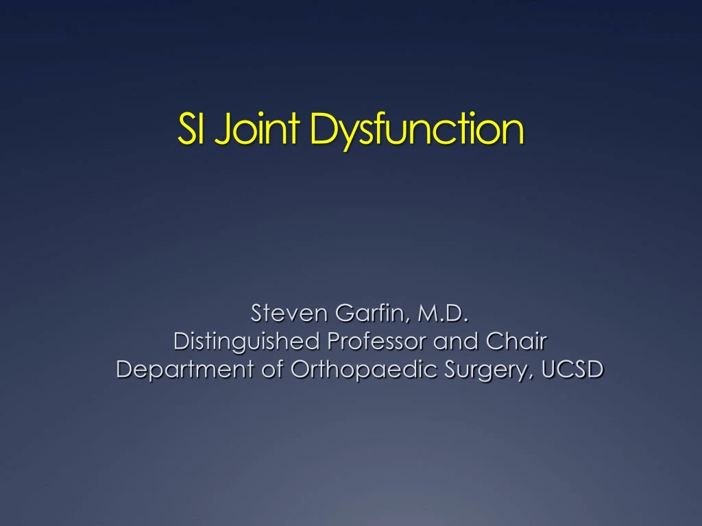 si joint dysfunction