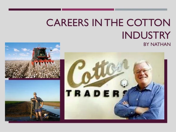 Careers in the cotton industry By Nathan