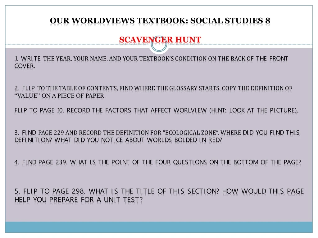 our worldviews textbook social studies
