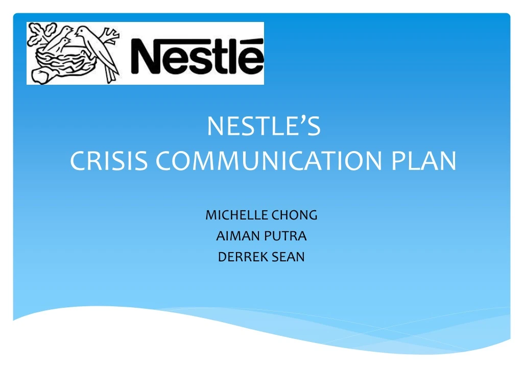 nestle s crisis communication plan