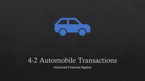 4-2 Automobile Transactions