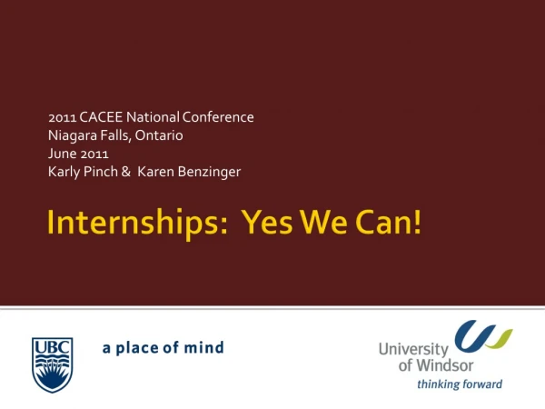 Internships: Yes We Can!