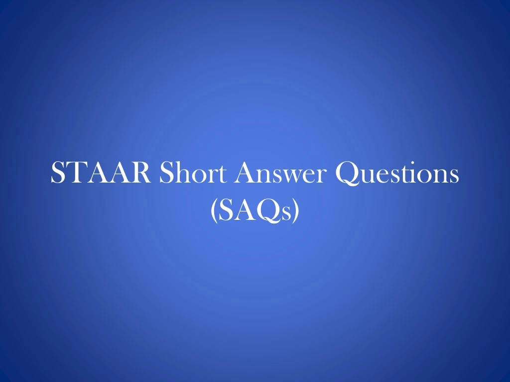 staar short answer questions saqs