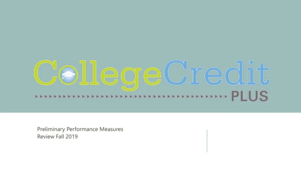 Preliminary Performance Measures Review Fall 2019