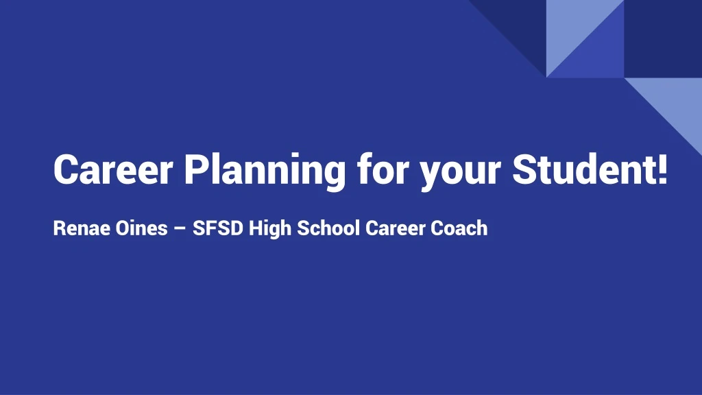 career planning for your student