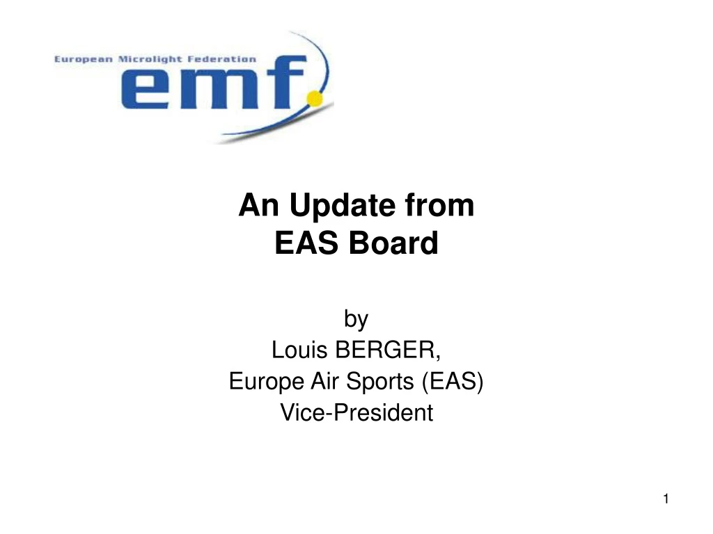 an update from eas board