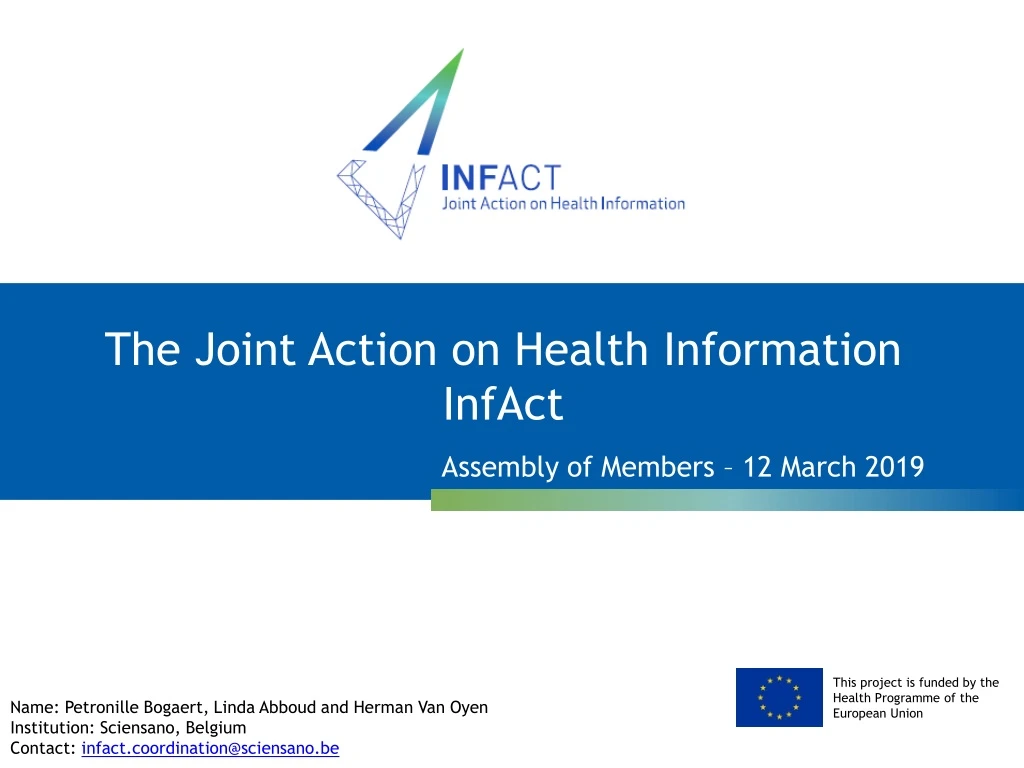 the joint action on health information infact