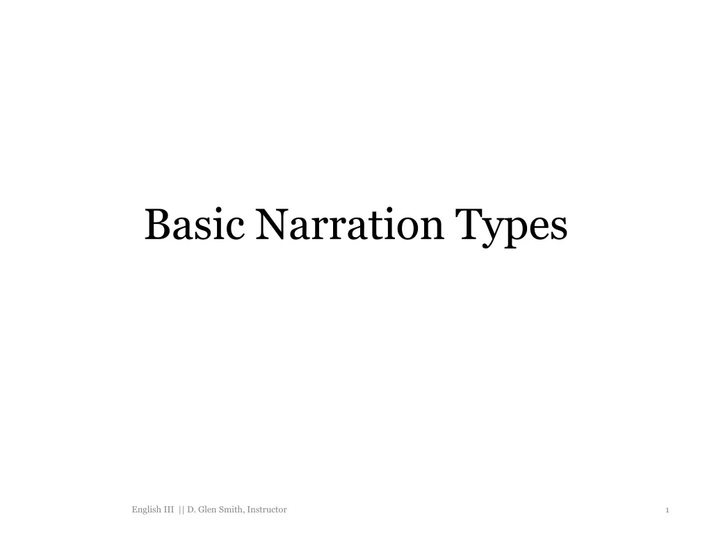 basic narration types