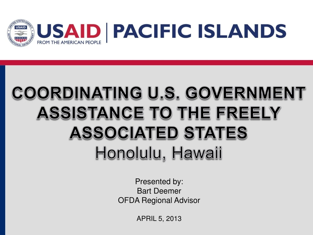 coordinating u s government assistance