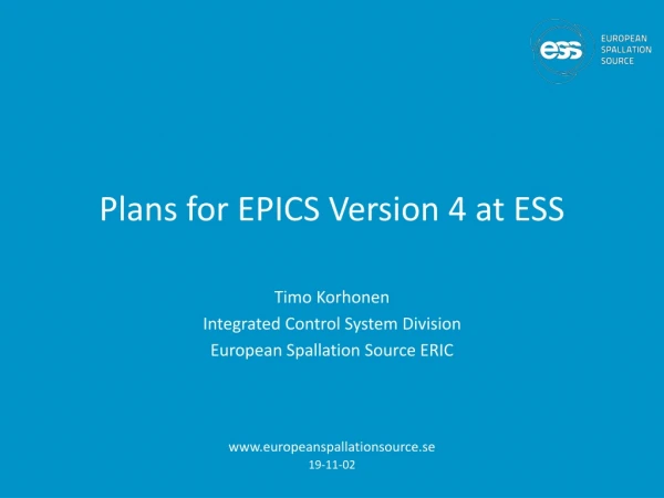 Plans for EPICS Version 4 at ESS