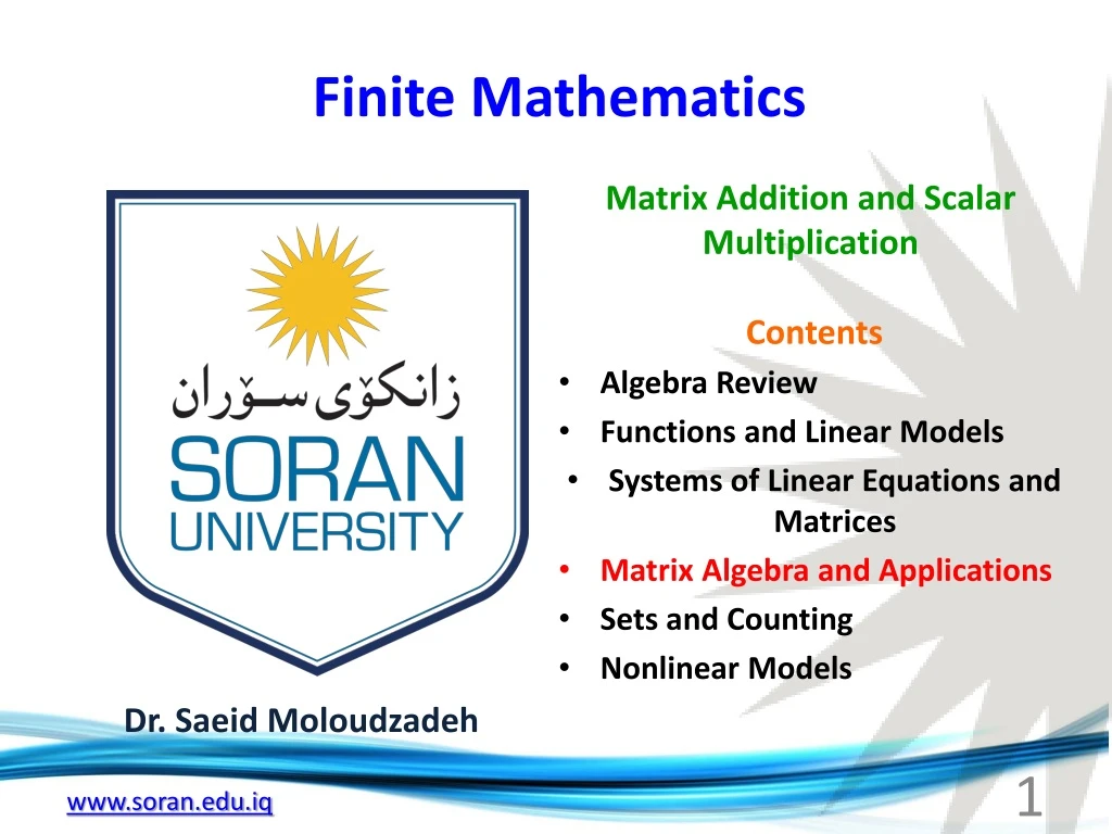 finite mathematics