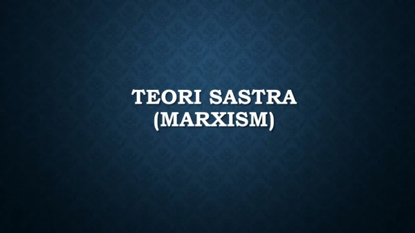 Teori Sastra (Marxism)