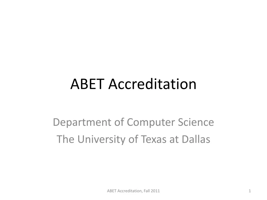 abet accreditation