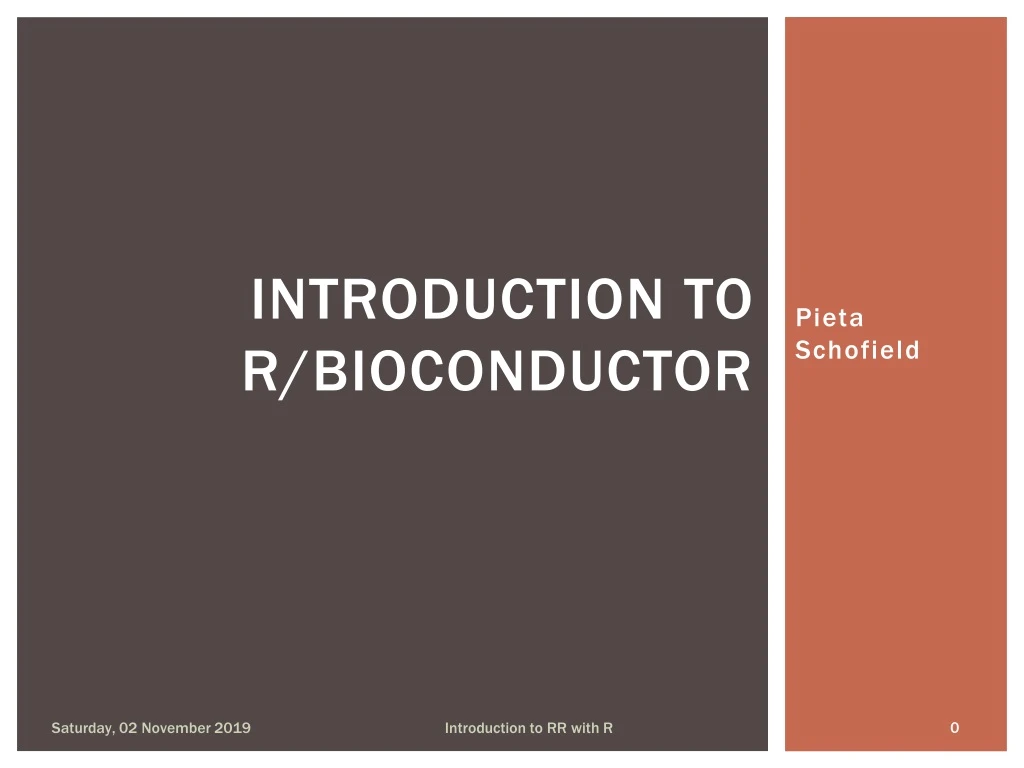 introduction to r bioconductor