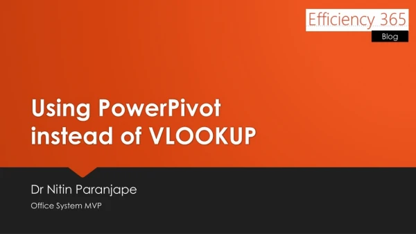Using PowerPivot instead of VLOOKUP