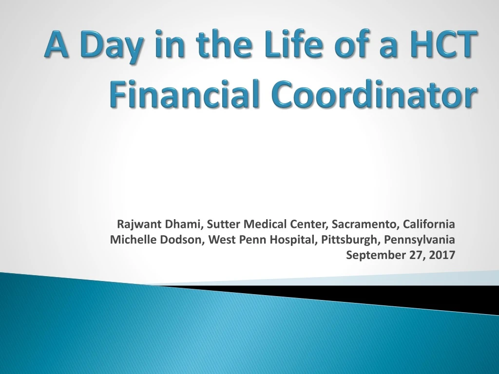 a day in the life of a hct financial coordinator