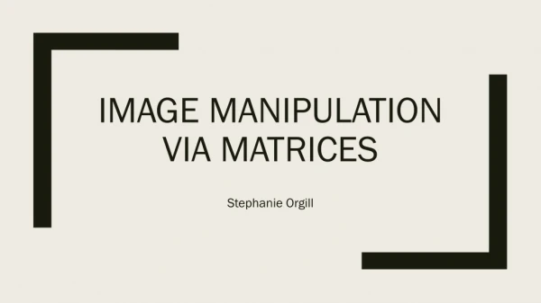 Image manipulation via matrices